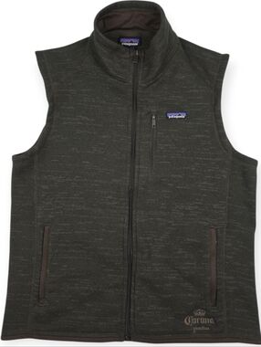 Patagonia Better Sweater Vest Full Zip Men's Large Dark Walnut Brown Embroidered